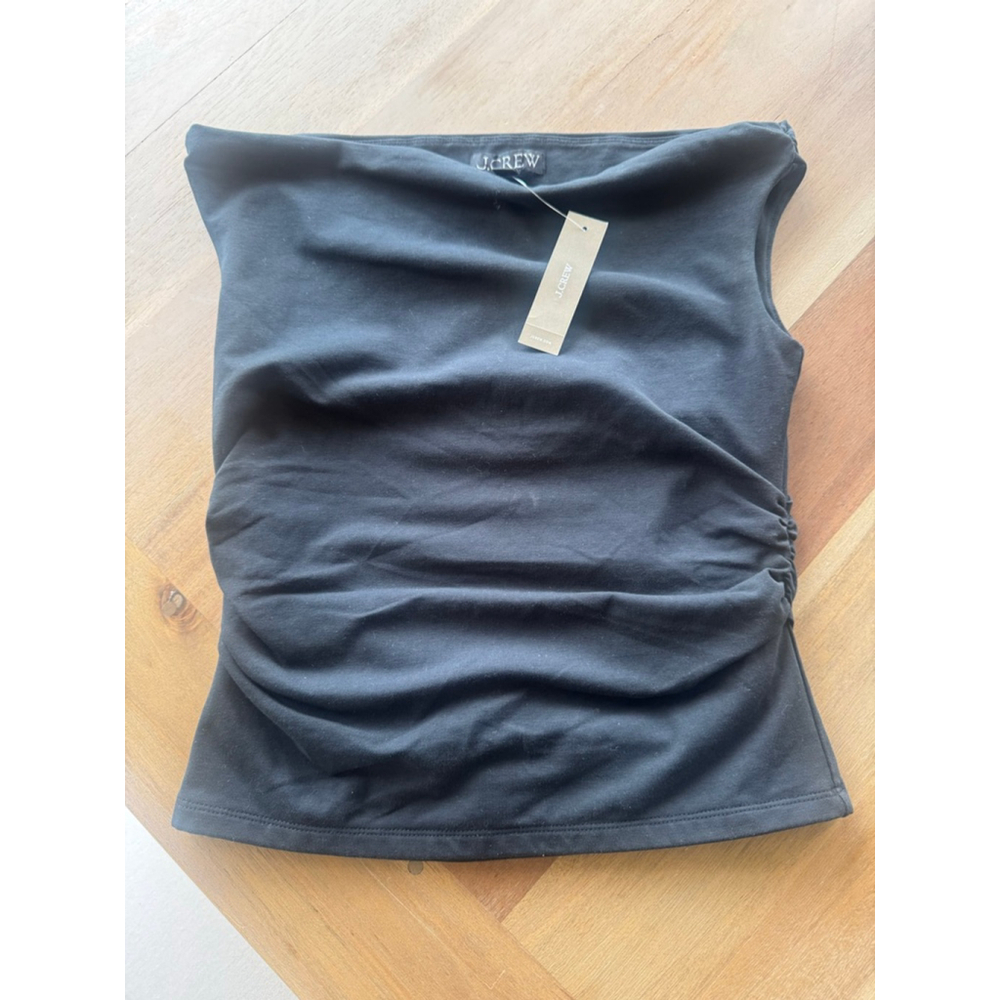 J. Crew Black Ruched Tank Top Women's XS